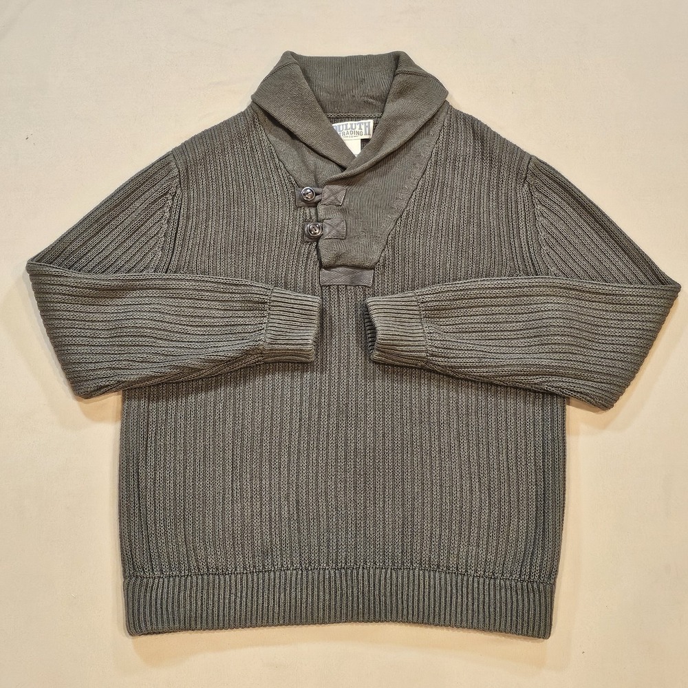 Duluth Trading Co. Mens High Neck Infantry‎ Pullover Sweater Wool Blend Sz Large